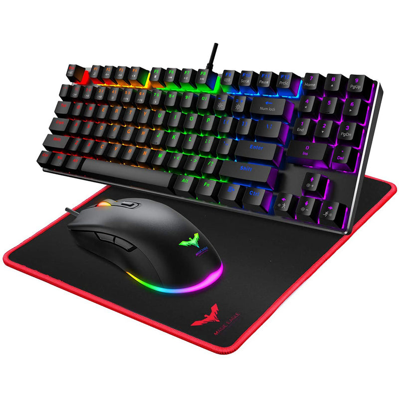 Havit Mechanical Keyboard and Mouse Combo Wired 89 Keys Backlit Gaming Keyboard Red Switch