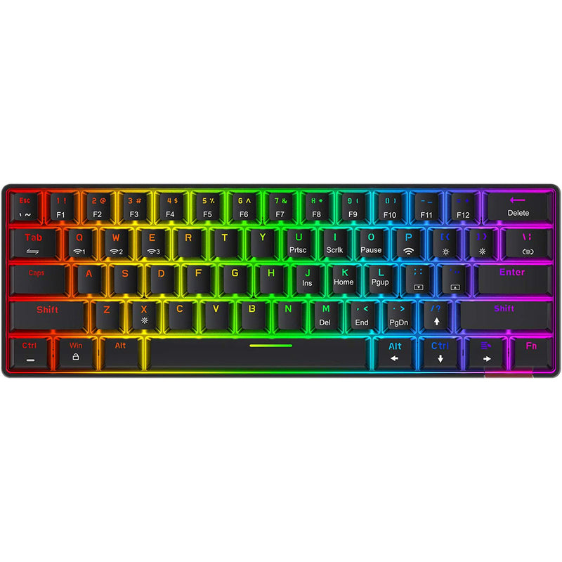 Havit Wireless 60% Mechanical Keyboard 61 Keys Rainbow Backlit Gaming Keyboard Bluetooth 5.0/Type-C