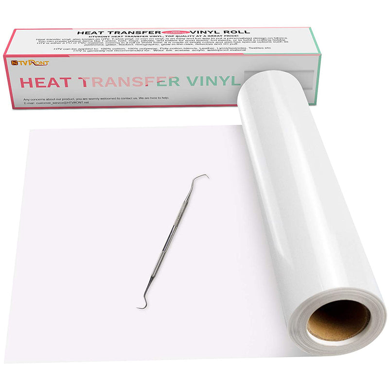 Heat Transfer Vinyl HTV Rolls - 12" x 15ft Iron on Vinyl for Cricut & Silhouette Cameo, HTV Vinyl for Shirts