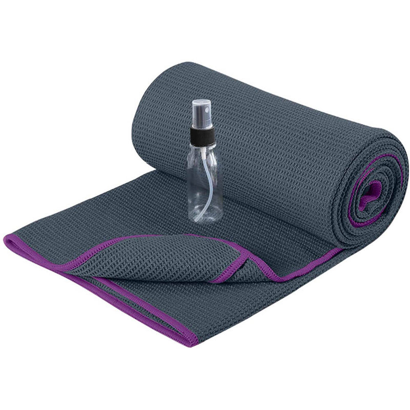 Heathyoga Hot Yoga Towel Non Slip, Microfiber Yoga Mat Towel, Exclusive Corner Pockets Design