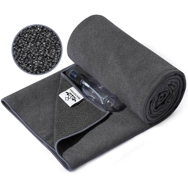 Heathyoga Non-Slip Hot Yoga Towel, Stickyfiber Non Slip Yoga Mat Towel Microfiber Yoga Mat Towel Non Slip