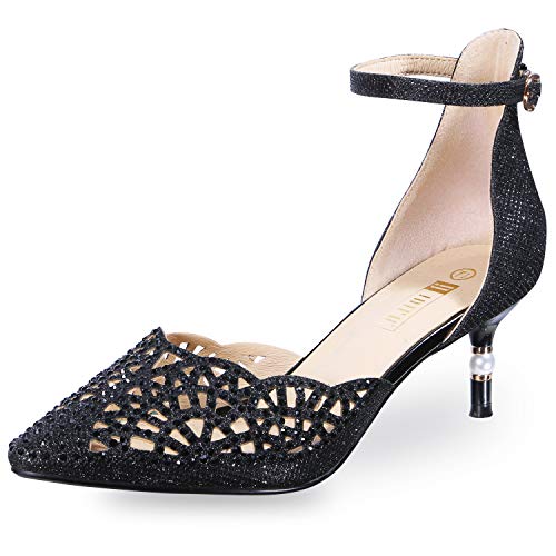 IDIFU IN2 Candice Wedding Rhinestones Sequins Low Kitten Heels Pumps