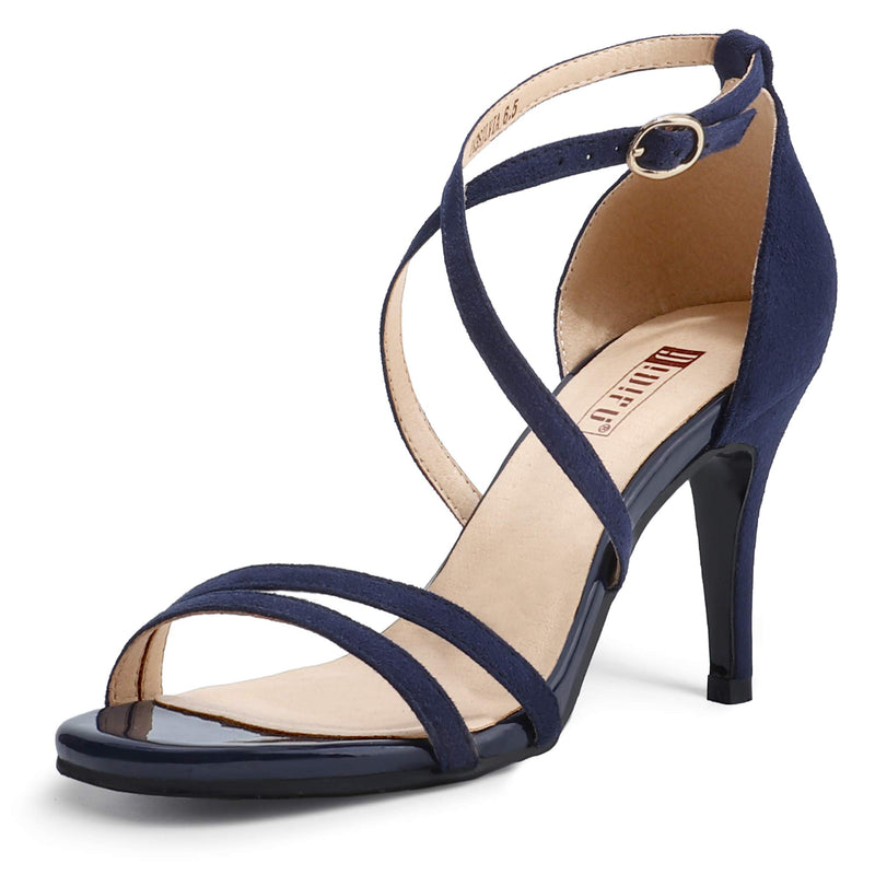 IDIFU SILVIA Cross Strappy Open Toe Dressy Sandals Ankle Strap High Heel