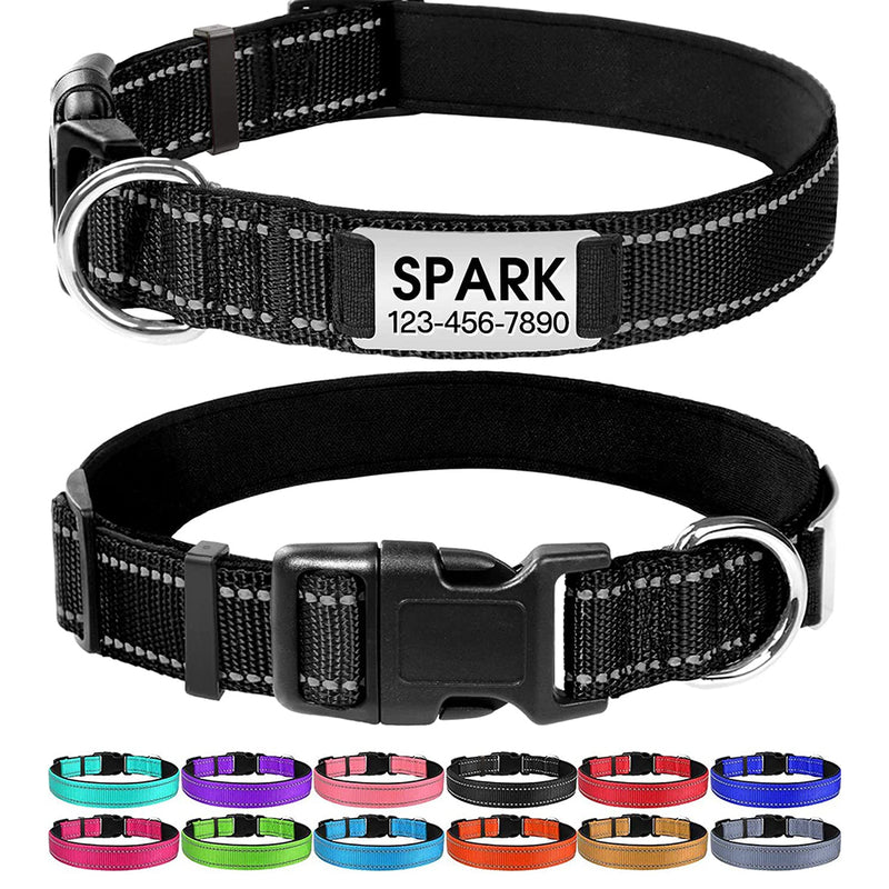 JOYTALE Personalized Reflective Dog Collar with Engraved Slide on ID Tags