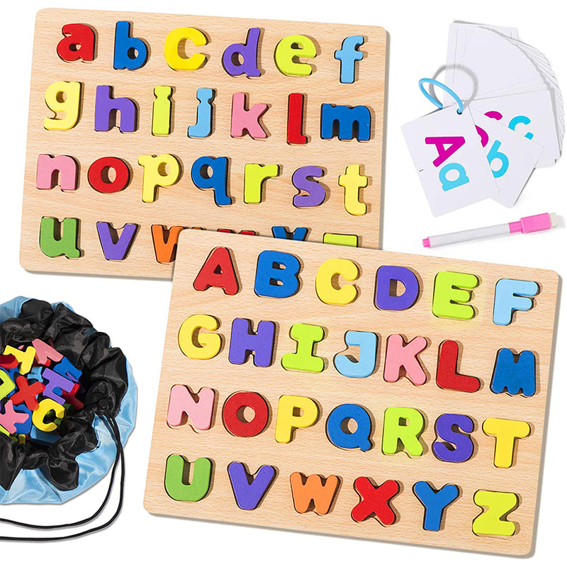 Joyjoz Alphabet Puzzle Board, Wooden Puzzles for Toddlers