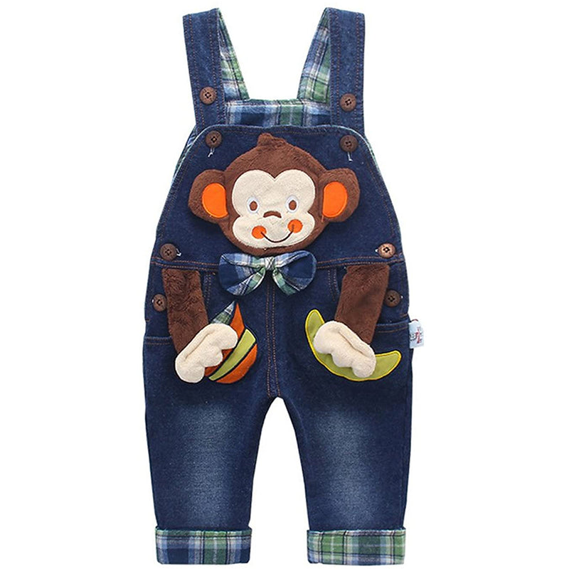 KIDSCOOL SPACE Toddler Denim 3D Monkey Outfit