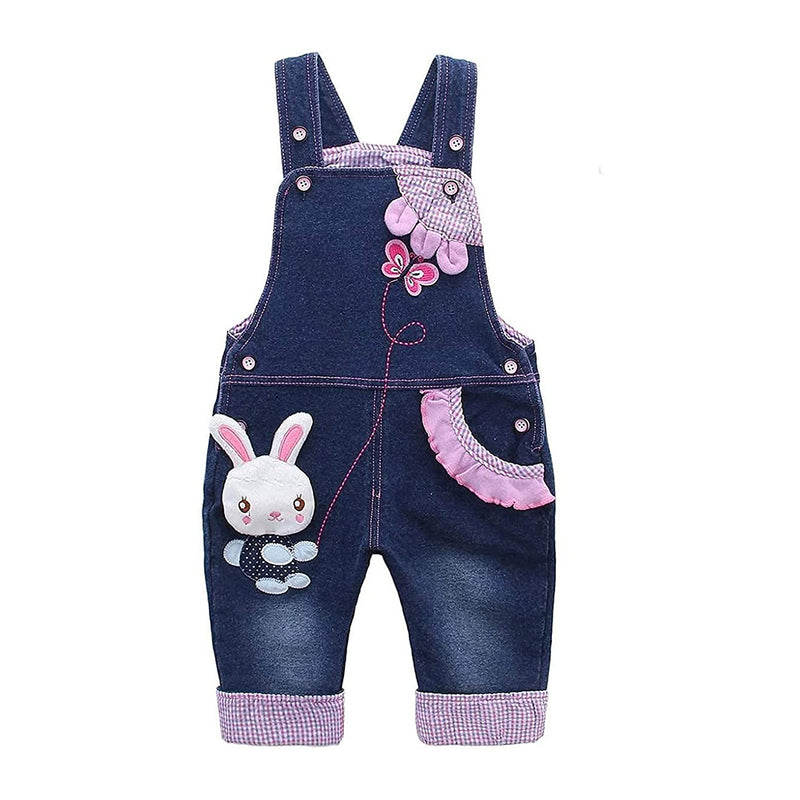 KIDSCOOL SPACE Toddler Denim Cute 3D Bunny Outfit