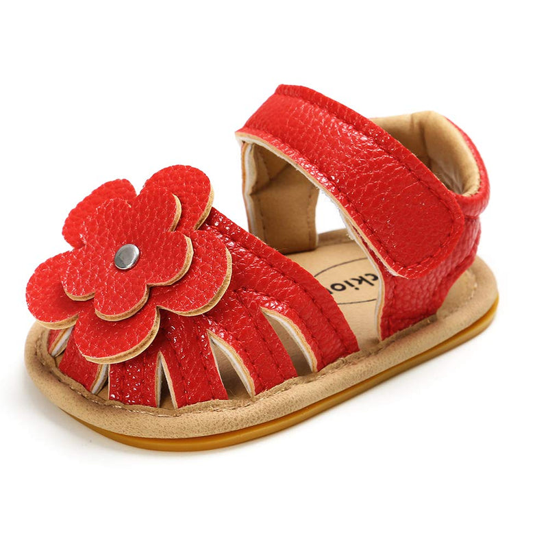 KIDSUN Infant Sandal Rubber Sole Anti-Slip Toddler Closed Toe Summer Slippers First Walking