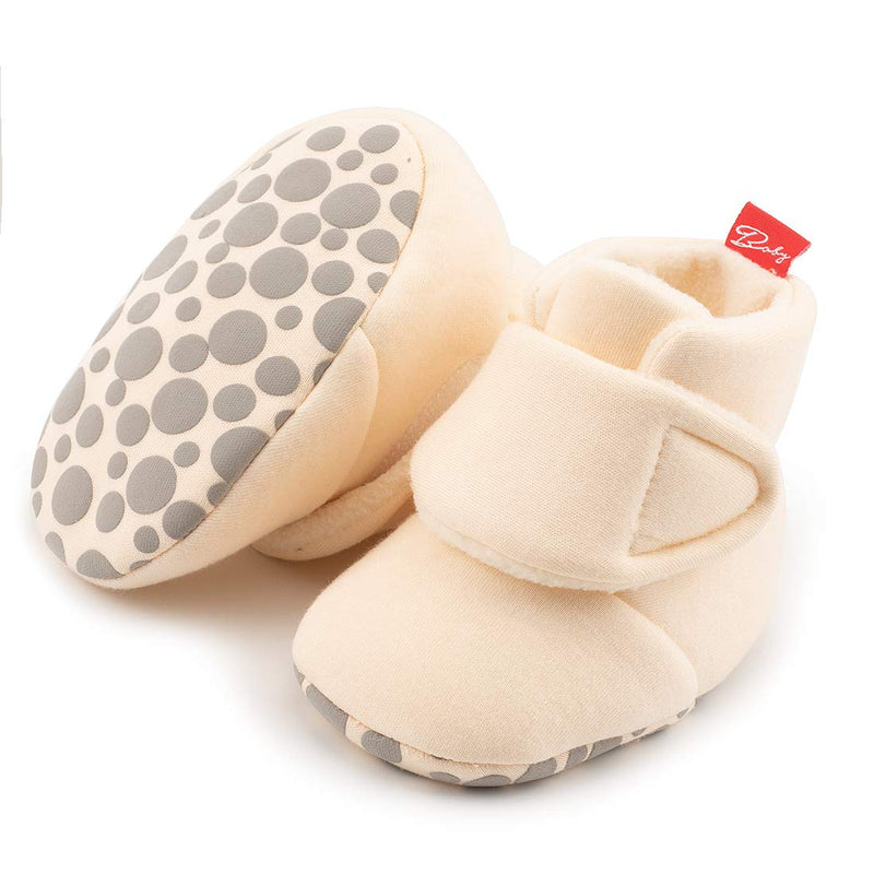KIDSUN Unisex Newborn Baby Cozy Fleece Booties Stay On Slippers Soft Shoes