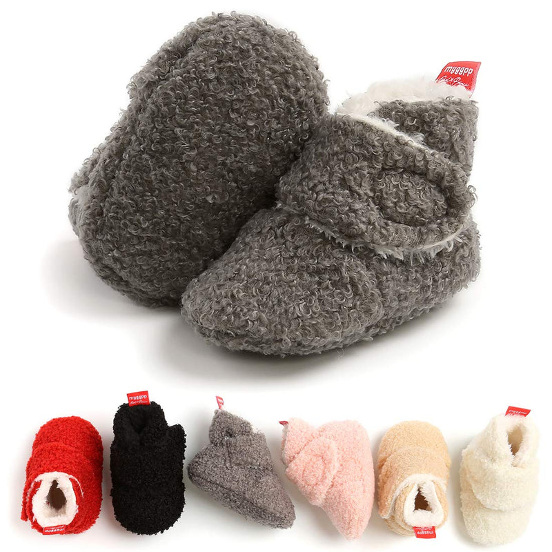KIDSUN Unisex Newborn Baby Cozy Fleece Booties Stay On Slippers Soft Shoes
