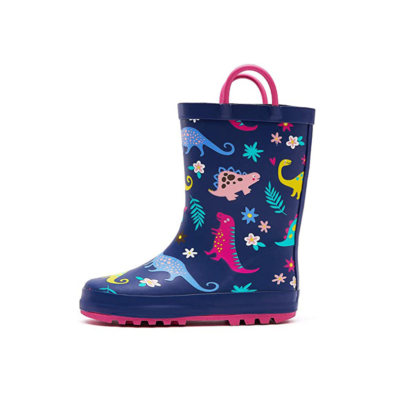 K KomForme Kids Girl Boy Rain Boots, Waterproof with Handles