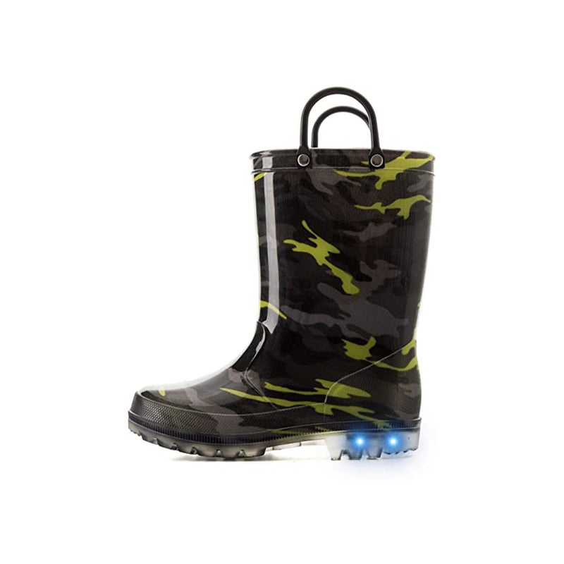 K KomForme Kids Rain Boots, Waterproof Boots with Easy-on Handles