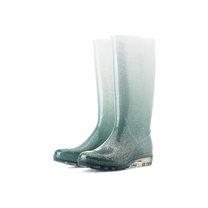 K KomForme Women’ s Knee High Waterproof Rain Boots Glitter