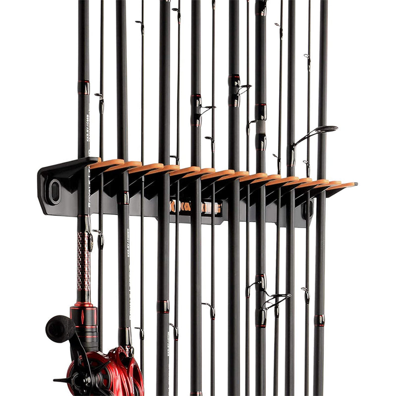 KastKing Patented V15 Vertical Fishing Rod Holder – Wall Mounted Fishing Rod Rack, Store 15 Rods