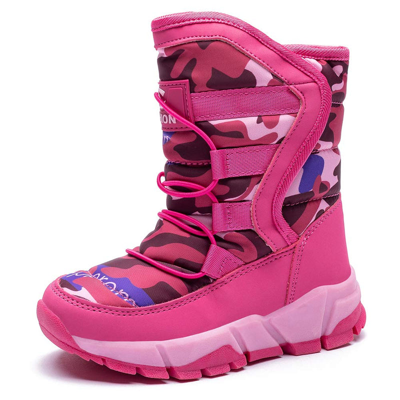 HOBIBEAR Kids Winter Snow Boots Waterproof Outdoor Warm Faux Fur Lined Shoes