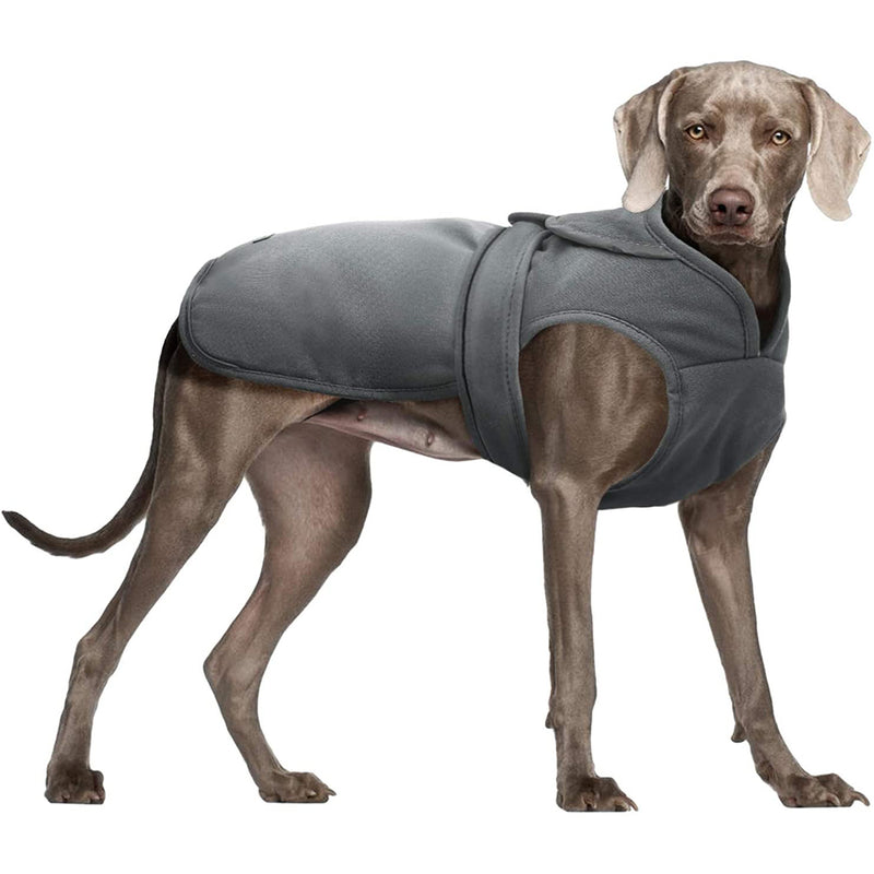 Kuoser Canvas Cold Weather Dog Coat for Winter, with Zipper Leash Hole