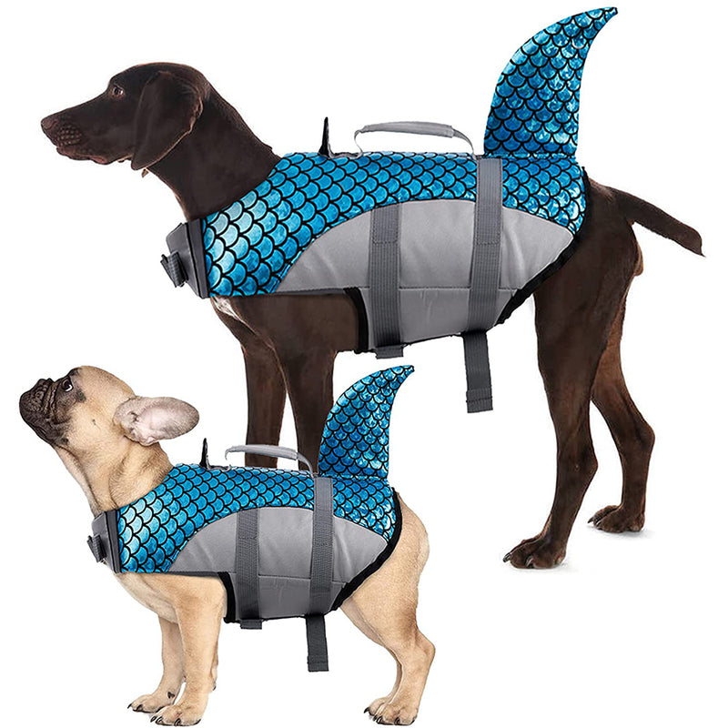 Kuoser Dog Life Jacket, Adjustable Dogs Swimming Vest with Shark Fin