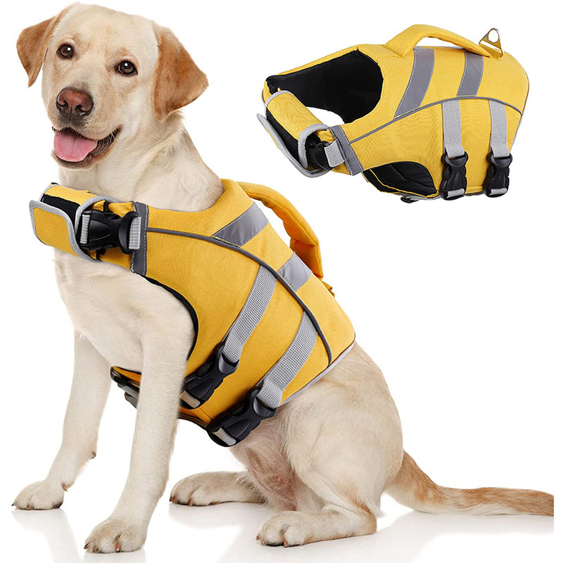 Kuoser Dog Life Jacket with Reflective Stripes, High Flotation