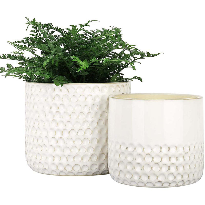 LA JOLIE MUSE Ceramic Planter Flower Plant Pots, Flower Pot with Drain Hole for Indoor