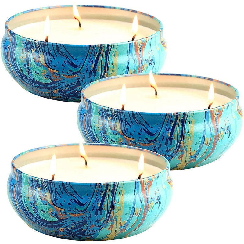 LA JOLIE MUSE Citronella Candles Set 3, Scented Candles Natural Soy Wax Tin, Outdoor and Indoor