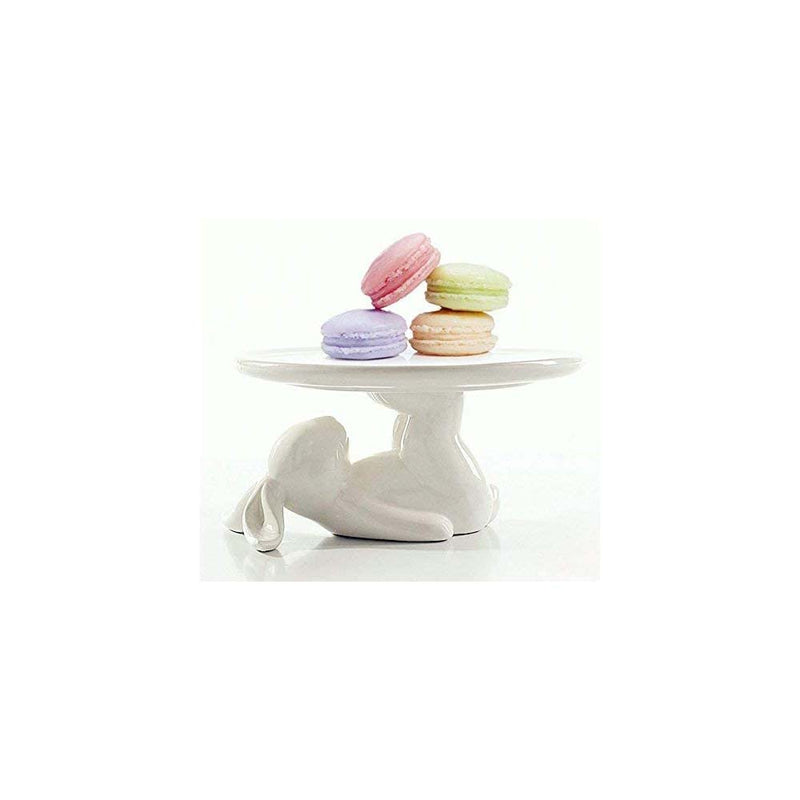 LA JOLIE MUSE Cupcake Stand Ceramic Dessert Plates for Snacks and Cookies, Bunny Candy Dish Gift