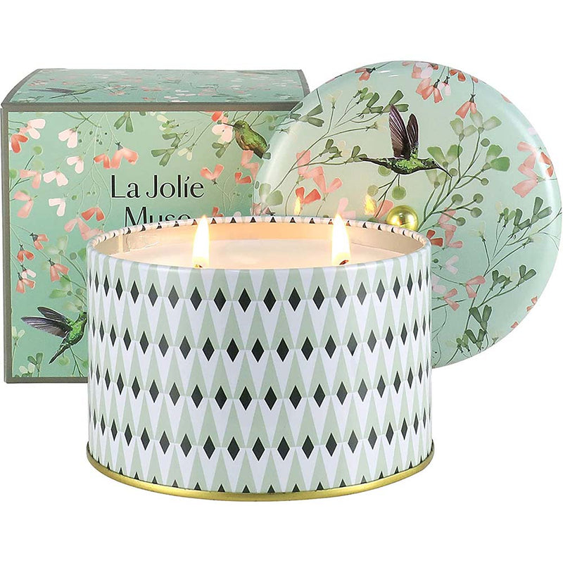 LA JOLIE MUSE Large Scented Candle, White Tea Aromatherapy, Relaxing Candle Gift