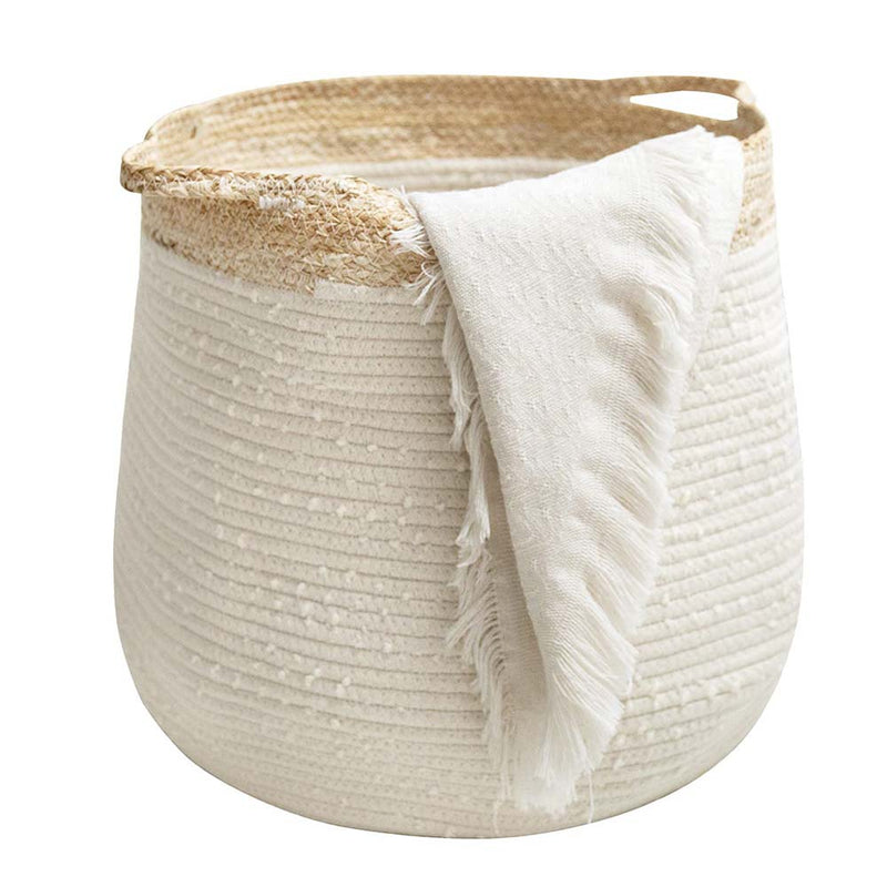 LA JOLIE MUSE Rope Basket Woven Storage Basket - Laundry Basket,  Baby Nursery Containers