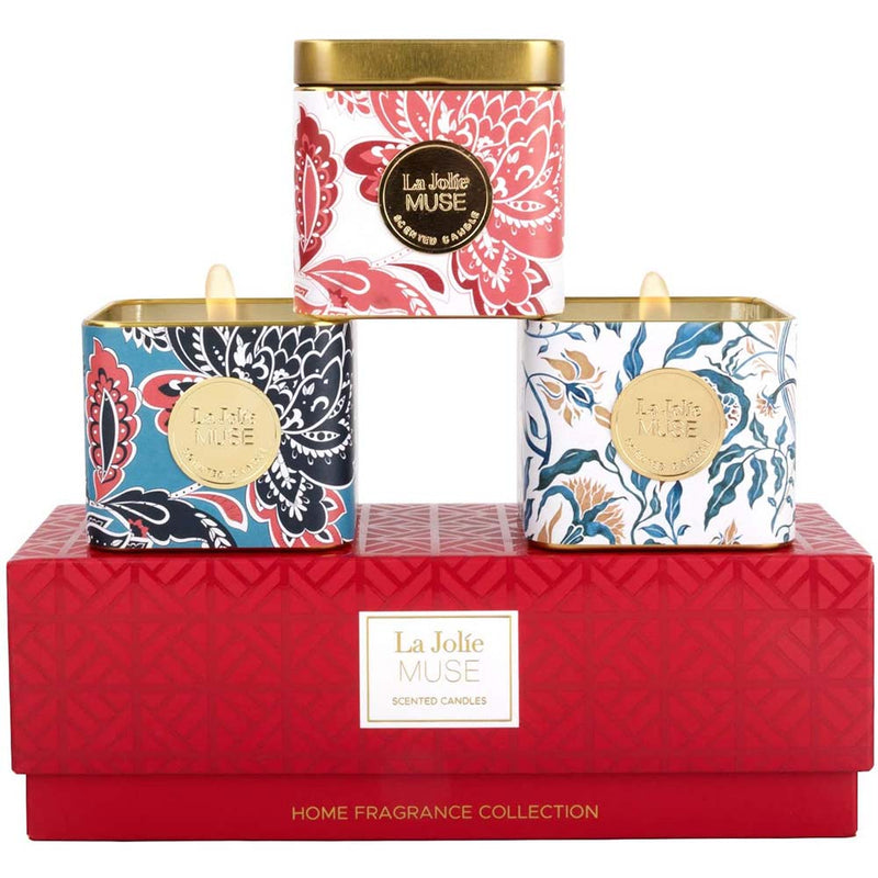 LA JOLIE MUSE Scented Candles Gift Set for Women Mom, Stress Relief Relaxing Aromatherapy