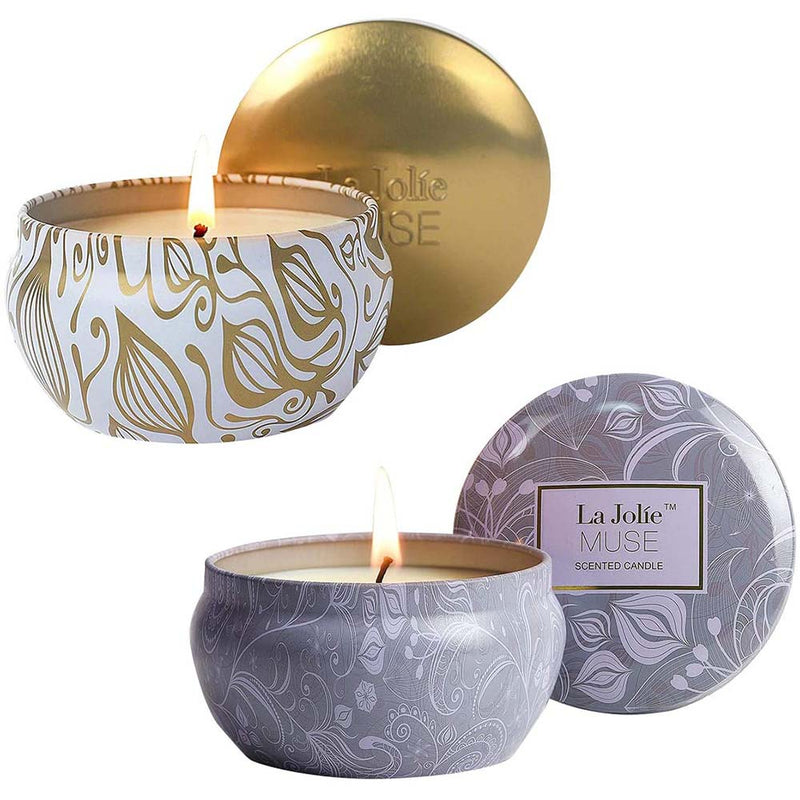 LA JOLIE MUSE Scented Candles Vanilla Coconut, Stress Relief Candles for Bath Spa