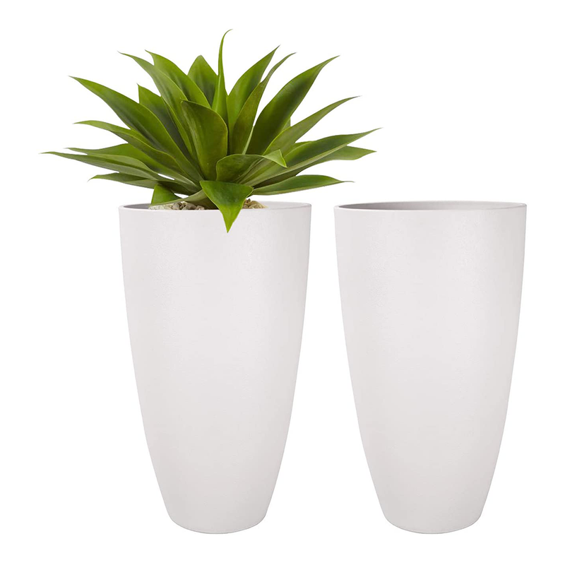 LA JOLIE MUSE Tall Planters Outdoor Indoor - Tree Planter 20 inch Modern White Flower Pots