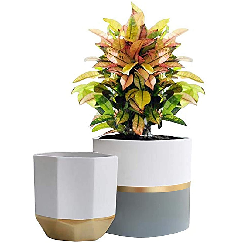 LA JOLIE MUSE White Ceramic Flower Pot Garden Planters 6.5 Inch, Indoor Plant Containers