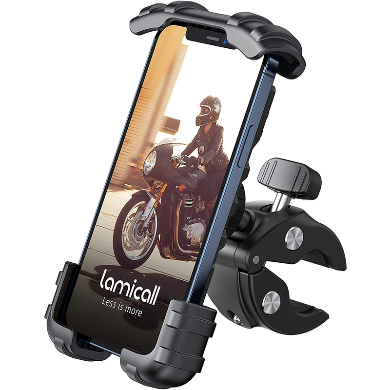 Lamicall Bike Phone Holder Mount Motorcycle Handlebar, One Hand Operation ATV Scooter