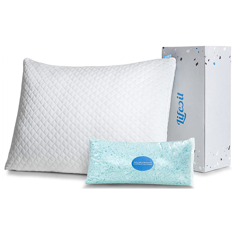 Lifewit Premium Shredded Memory Foam Pillow - Adjustable Loft Hypoallergenic Cooling Pillow