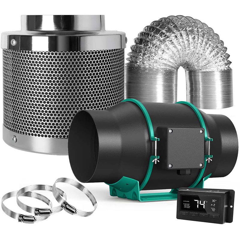 MARS HYDRO 6" Inline Fan Carbon Filter Combo, Grow Tent Exhaust Fan Kit