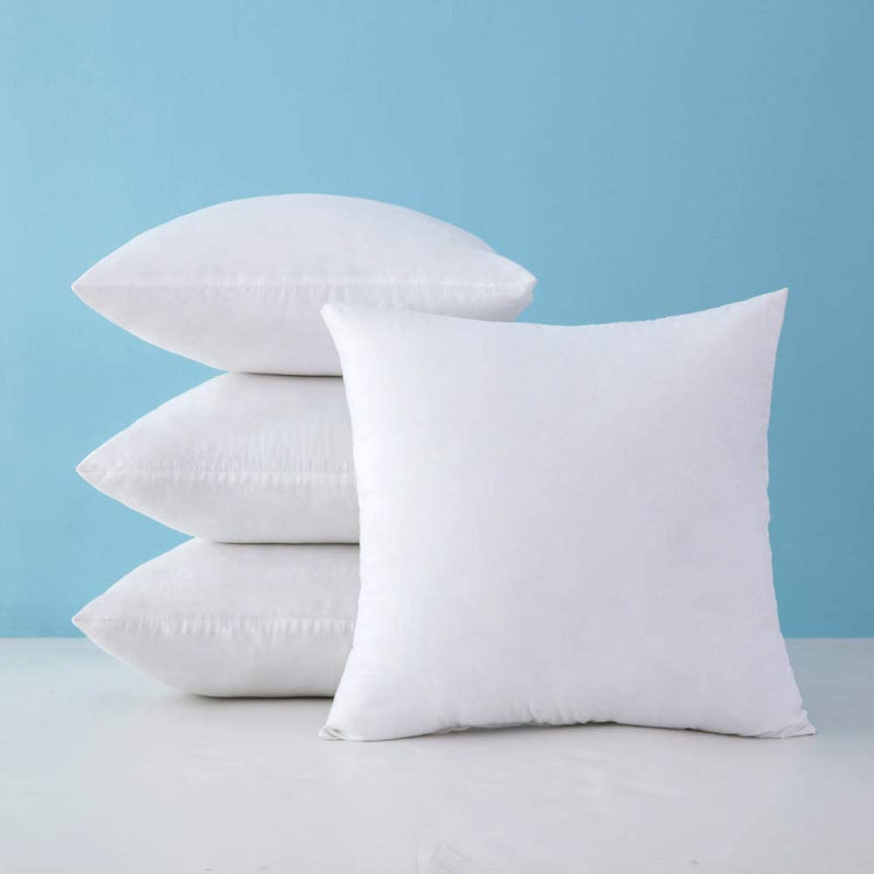 MIULEE Pack of 4 Hypoallergenic Premium Pillow Inserts Decorative Pillow Stuffers Square Form