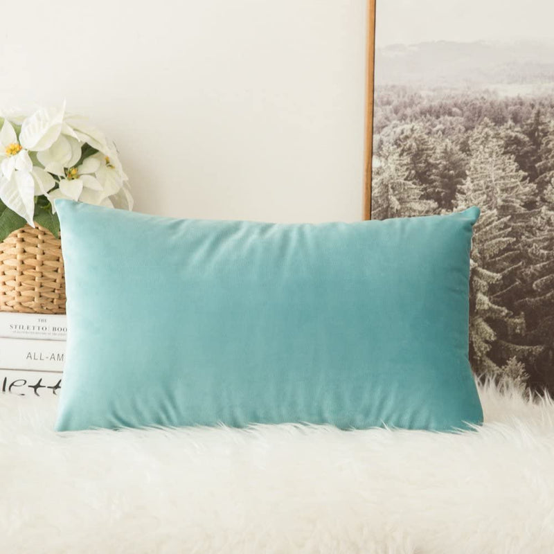 MIULEE Velvet Soft Soild Decorative Square Throw Pillow Cover Cushion Case