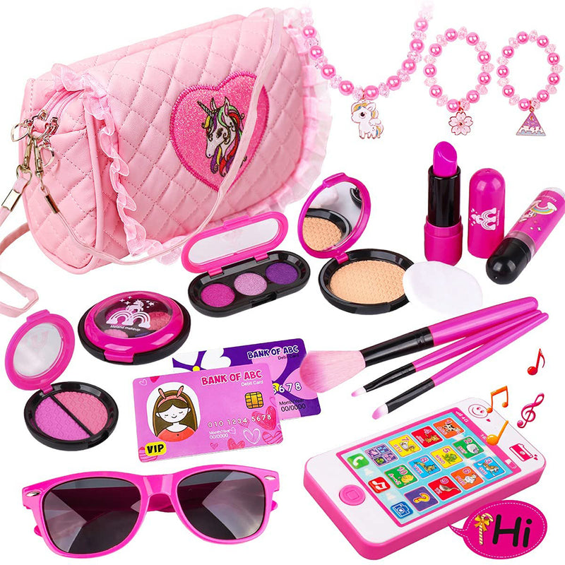 Meland Kids Makeup Kit - Girl Pretend Play Makeup & My First Purse Toy