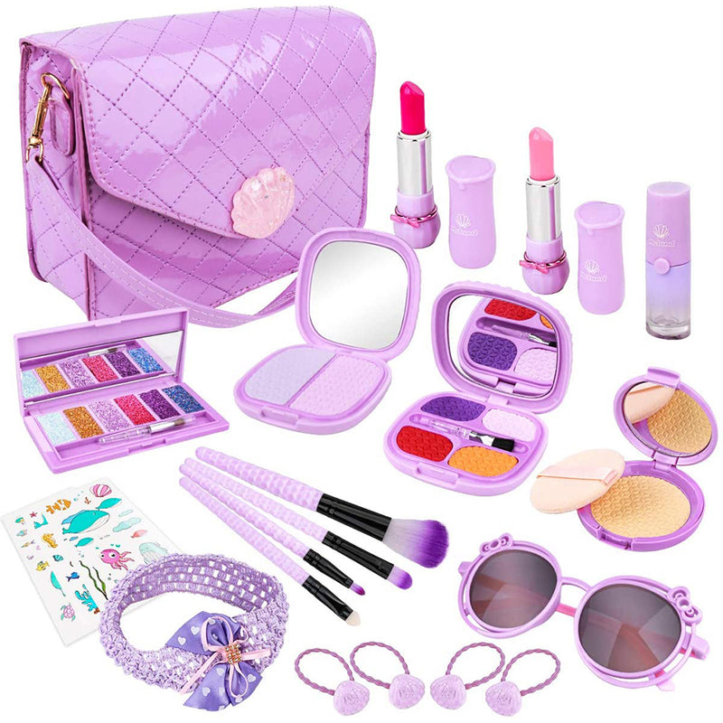 Meland Pretend Play Makeup-22PCS Kids Fake-Makeup Toy & First Play Purse Set