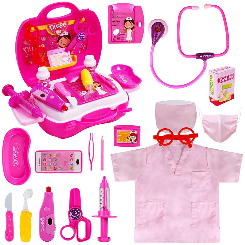 Meland Toy Doctor Kit for Kids - Pretend Play Doctor Set with Carrying Case