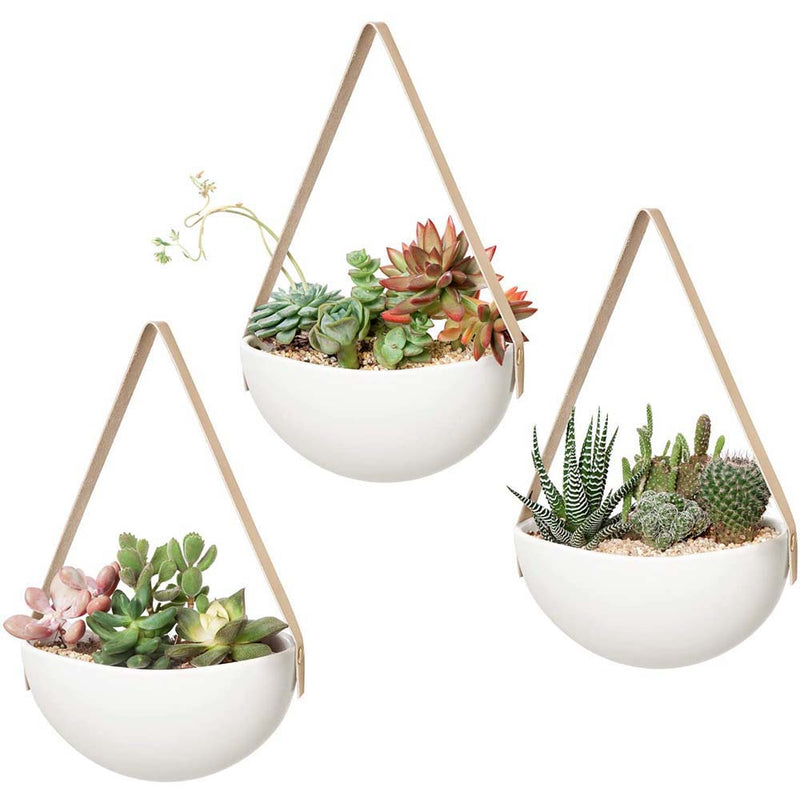 Mkono Ceramic Hanging Planter Wall Planter, Flower Plant Pots