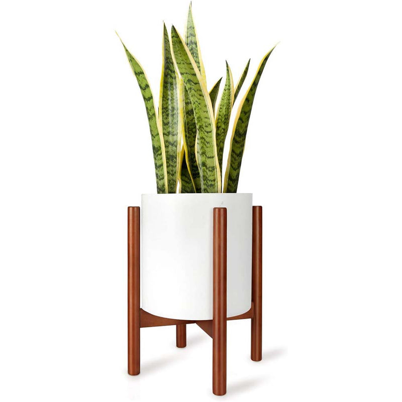 Mkono Plant Stand Mid Century Wood Flower Pot Holder (Plant Pot NOT Included)