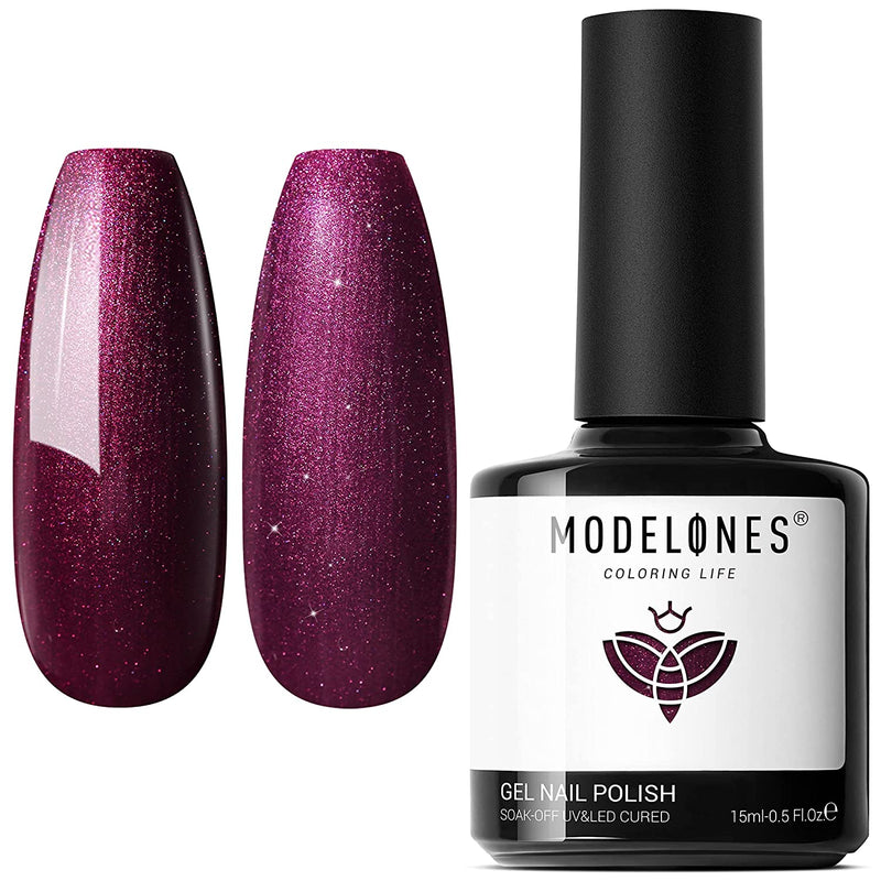 Modelones Gel Nail Polish 1Pcs 15ml Dark Purple Gel Polish Soak off Nail Gel Ideal for Nail Salon