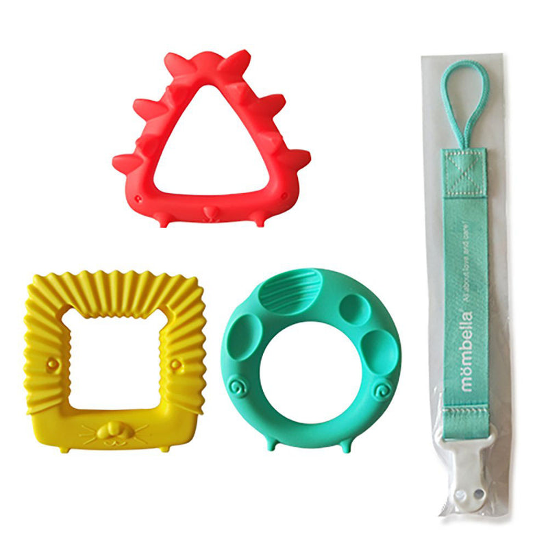 Mombella Educational Geometry Teether(mouthing) Toy Set for Whole mouthing Period.