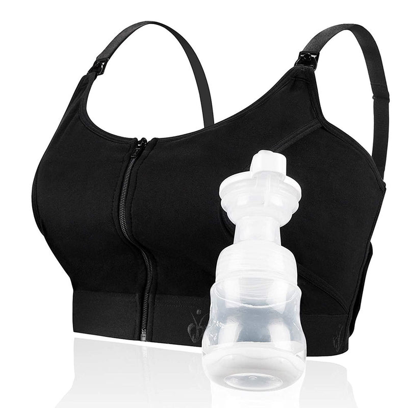 Momcozy Hands Free Pumping Bra, Adjustable Breast-Pumps Holding and Zipper Nursing Bra