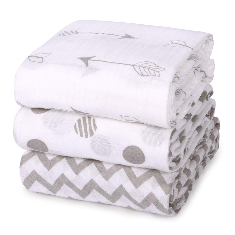 Momcozy Muslin Baby Swaddle Blankets, Soft Swaddle Wrap, Large Neutral Receiving Blanket