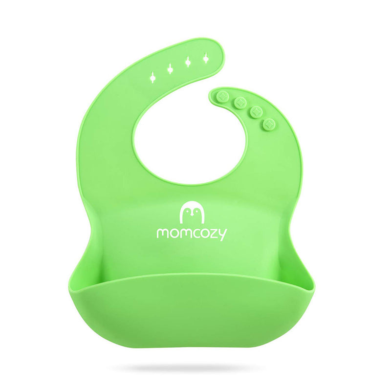 Momcozy Silicone Baby Bibs Easily Clean , Soft Adjustable Toddler Silicone Bibs for Babies Girl and Boy