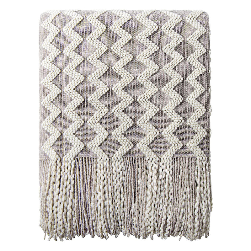 NTBAY Acrylic Knitted Throw Blanket, Lightweight and Soft Cozy Decorative Woven Blanket with Tassels