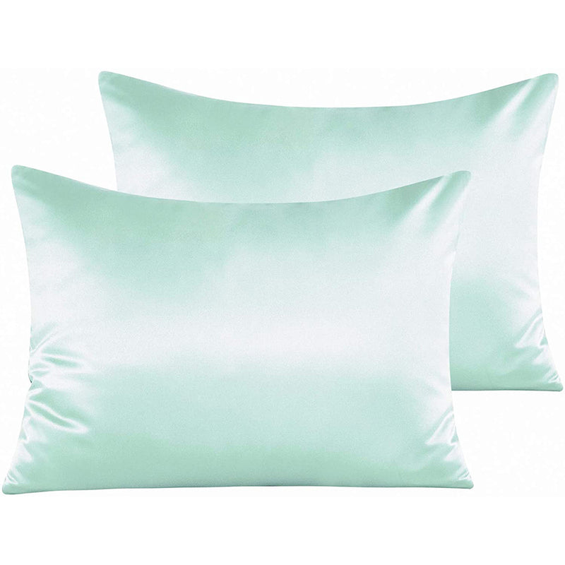 NTBAY Zippered Satin Pillow Cases for Hair and Skin, Luxury Standard Hidden Zipper Pillowcases Set of 2