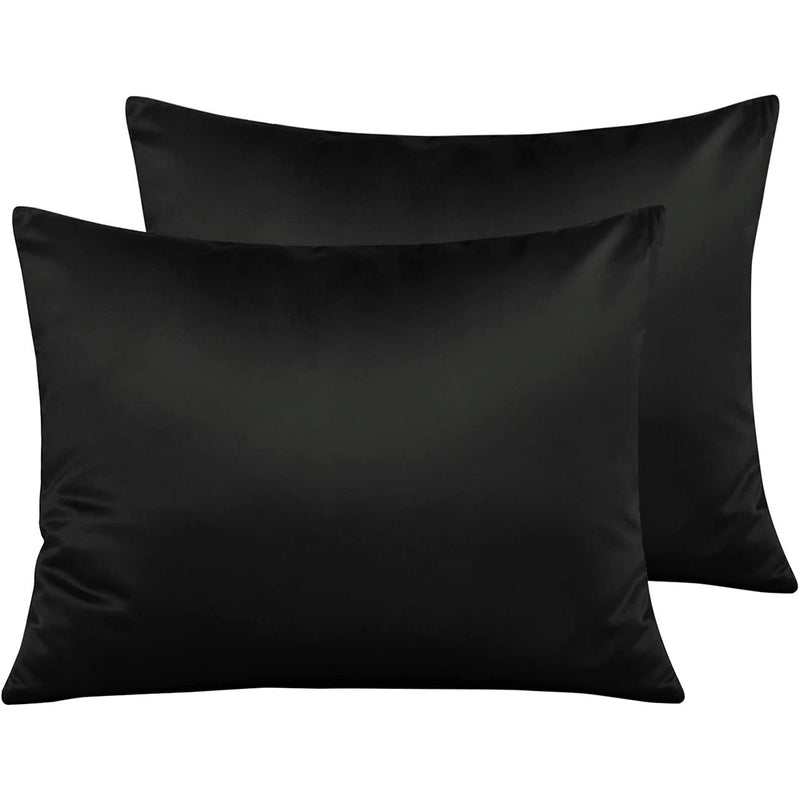 NTBAY Zippered Satin Pillow Cases for Hair and Skin, Luxury Standard Hidden Zipper Pillowcases Set of 2