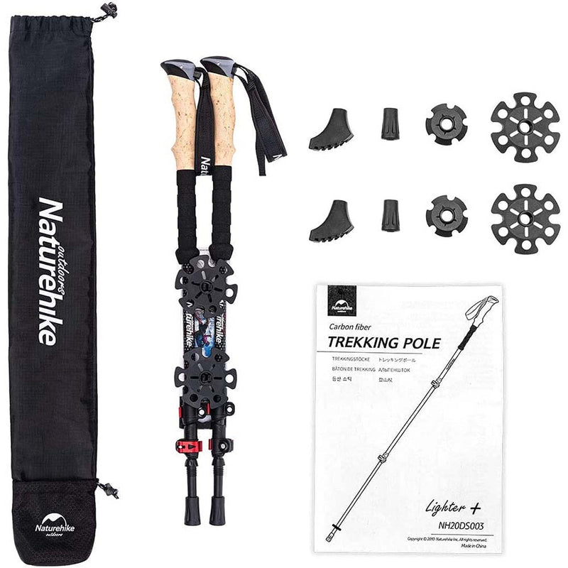 Naturehike Carbon Fiber Trekking Poles – Collapsible and Telescopic Walking Sticks